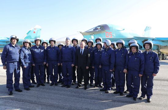 President Vladimir Putin visits Khmeimim Air Base in Syria