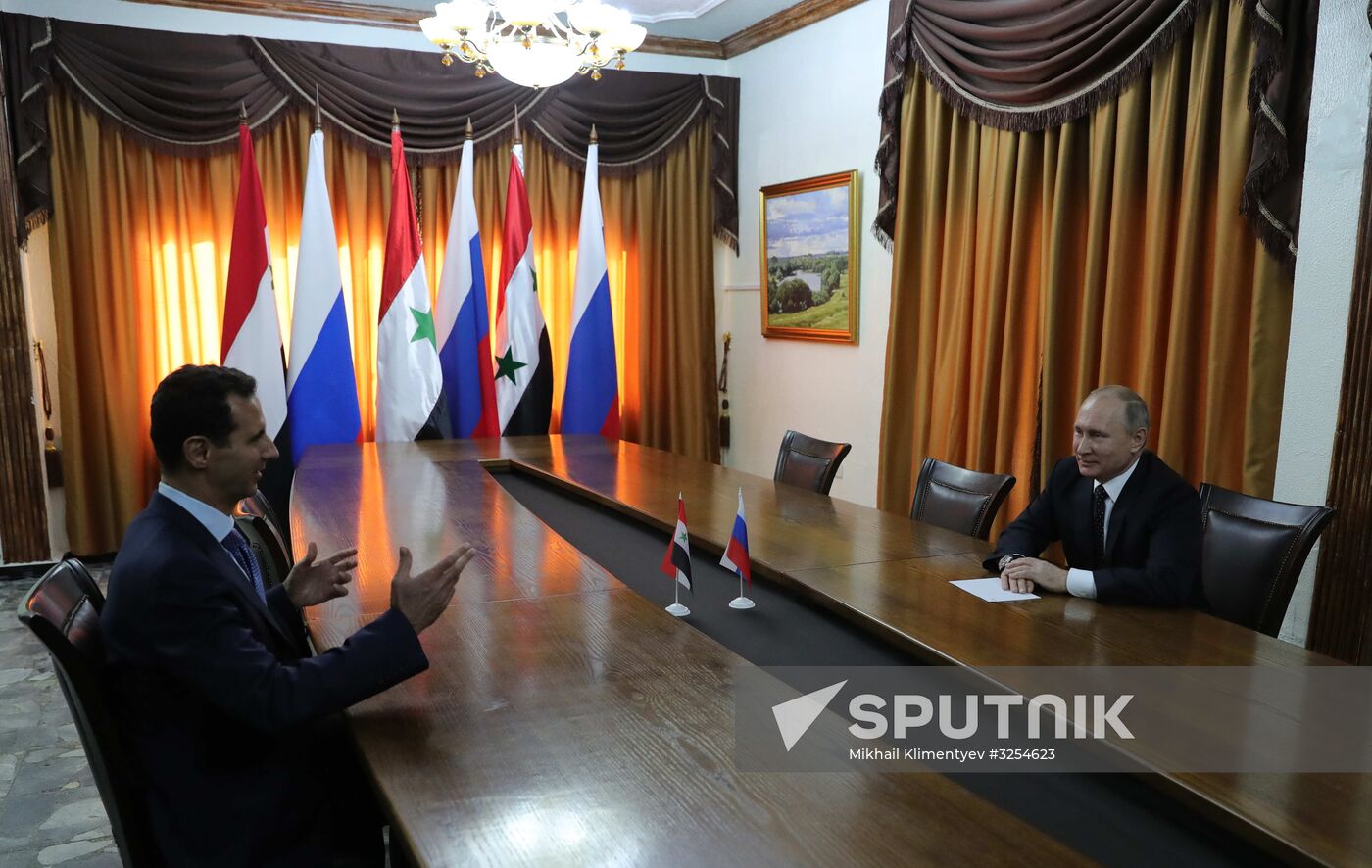 President Vladimir Putin visits Khmeimim Air Base in Syria