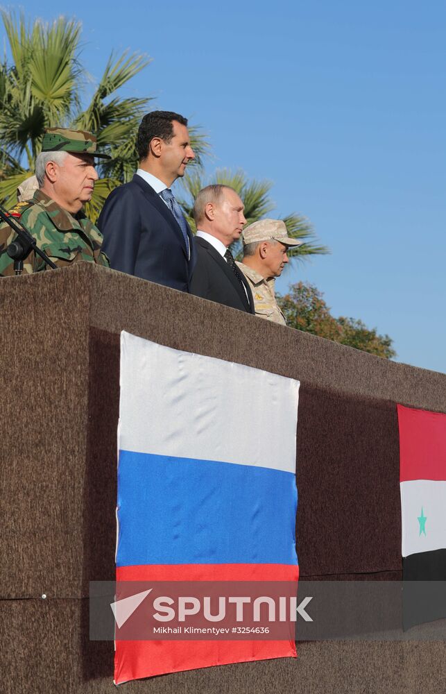 President Vladimir Putin visits Khmeimim Air Base in Syria