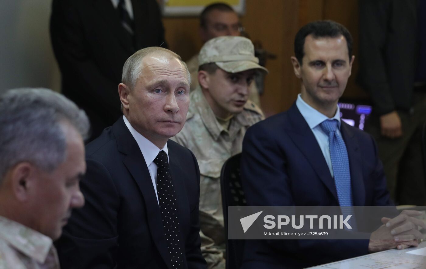 President Vladimir Putin visits Khmeimim Air Base in Syria