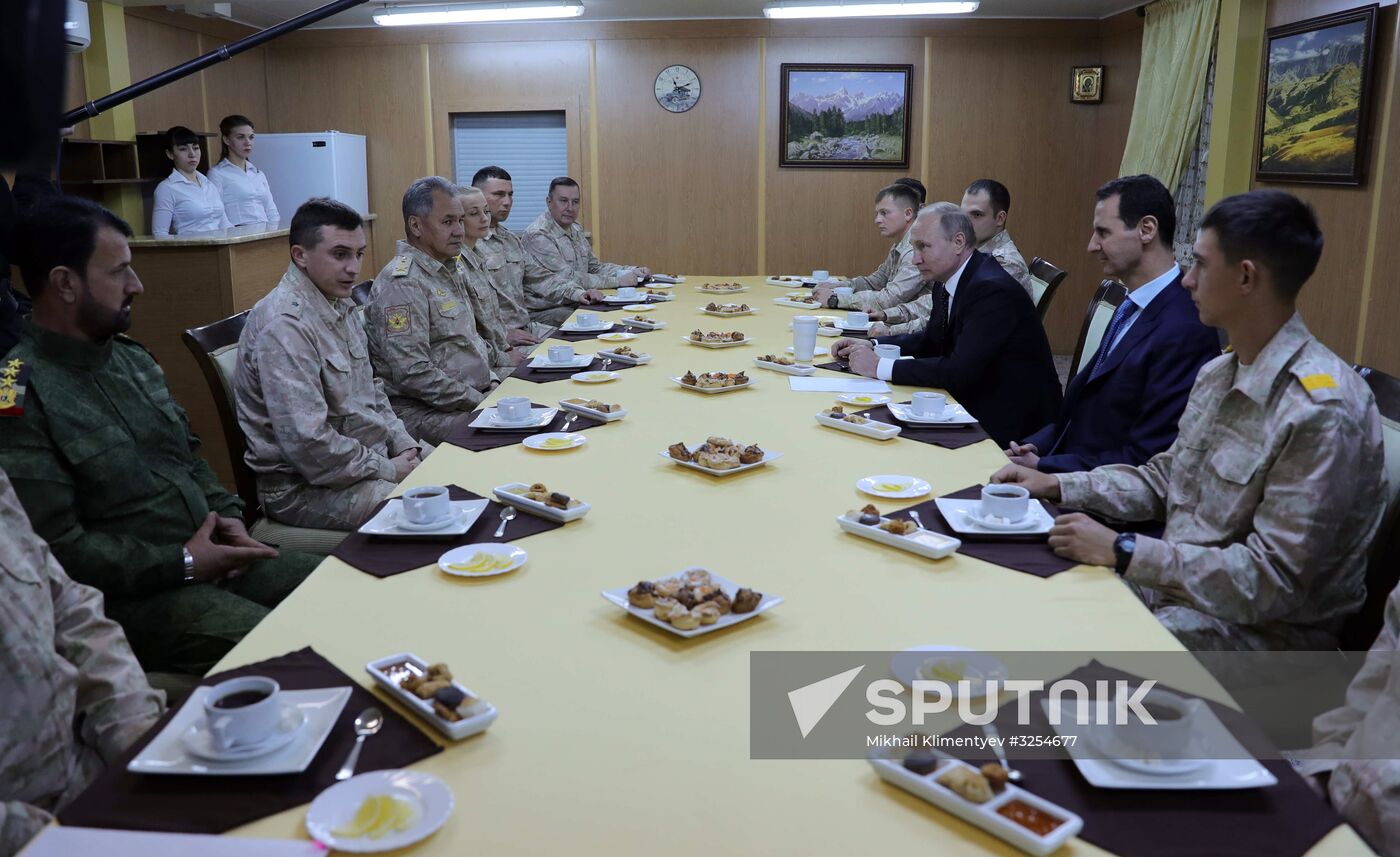President Vladimir Putin visits Khmeimim Air Base in Syria