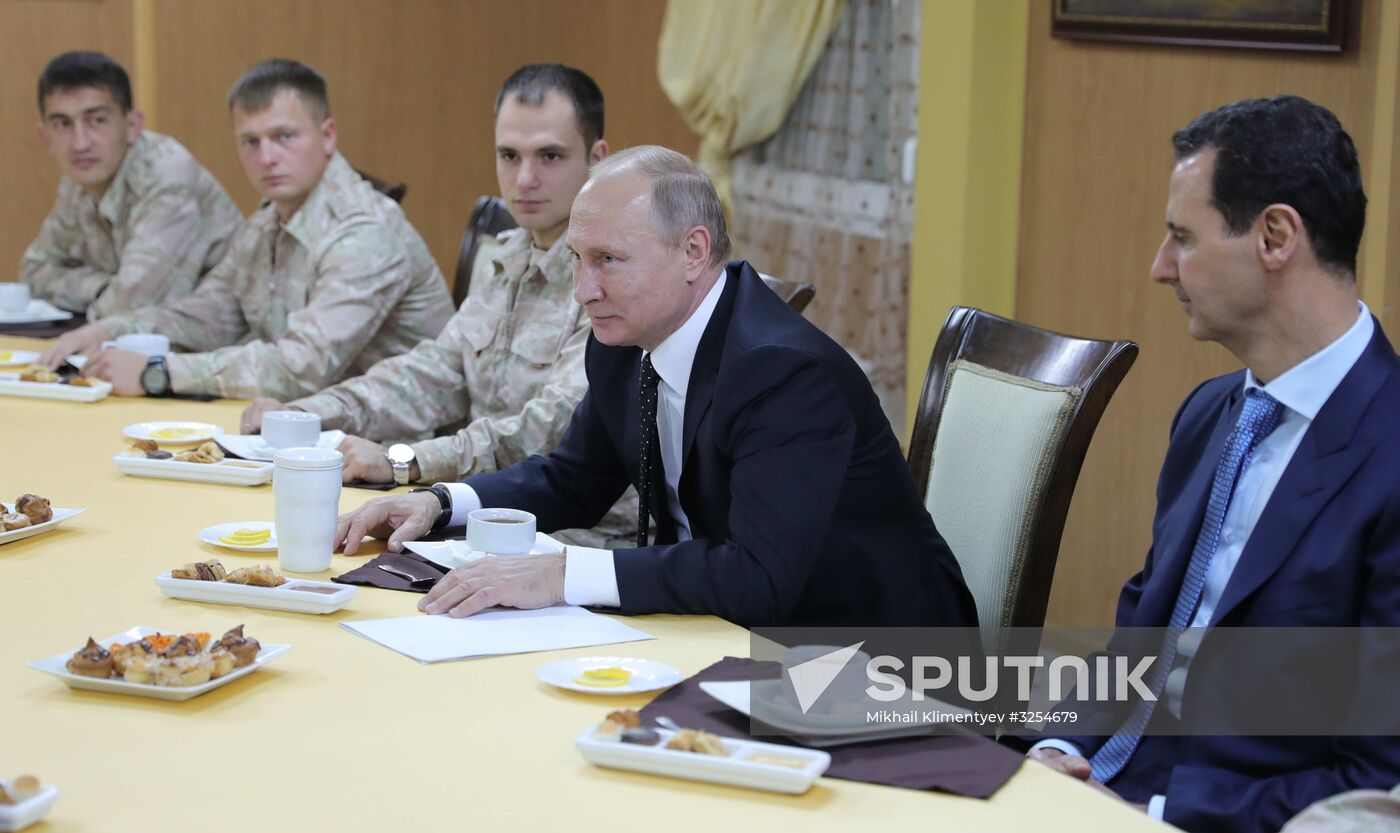 President Vladimir Putin visits Khmeimim Air Base in Syria