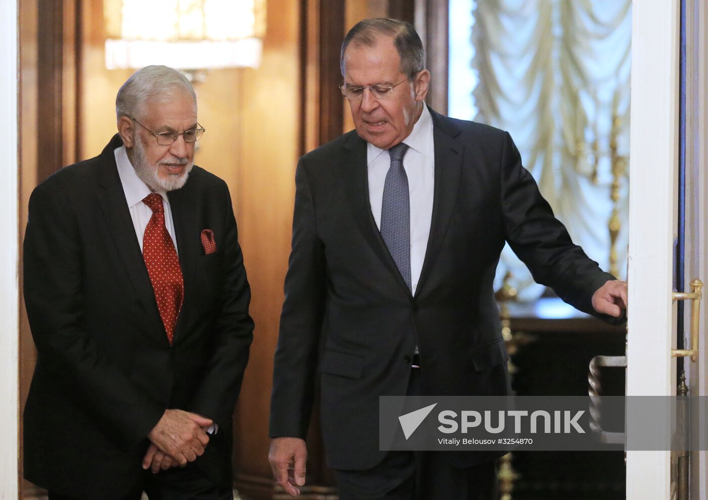 Russian Foreign Minister Sergei Lavrov meets with Libyan Foreign Minister Mohamed Taha Siala
