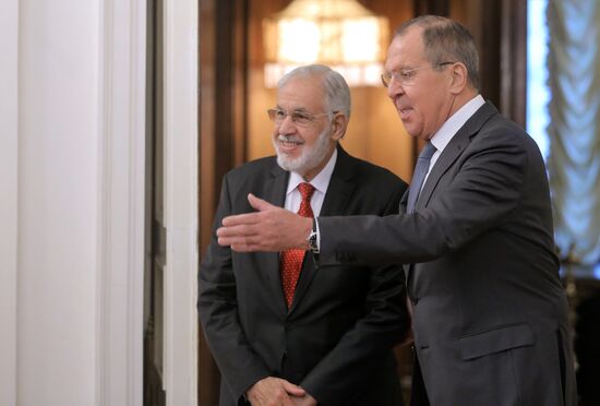 Russian Foreign Minister Sergei Lavrov meets with Libyan Foreign Minister Mohamed Taha Siala