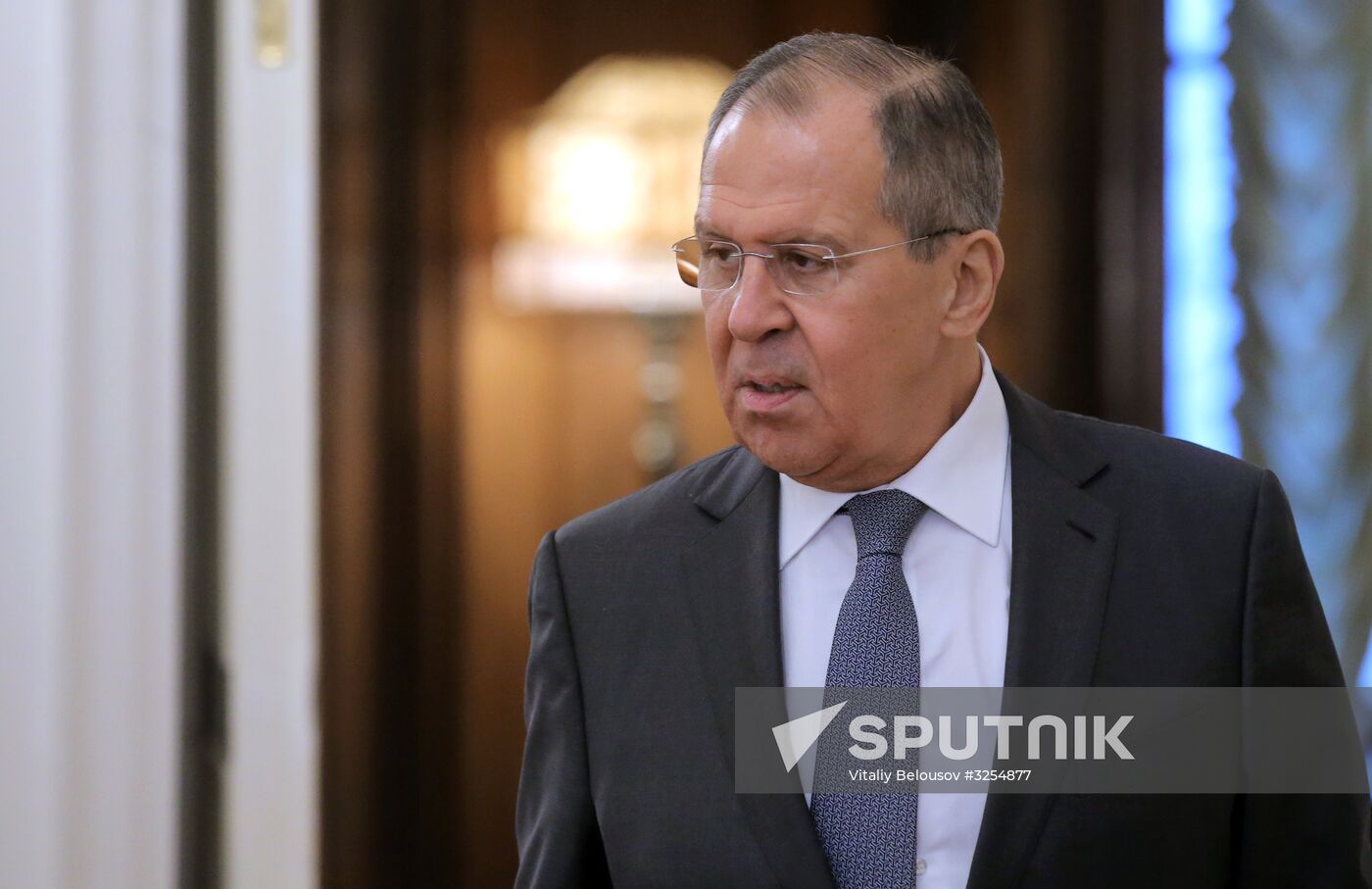 Russian Foreign Minister Sergei Lavrov meets with Libyan Foreign Minister Mohamed Taha Siala