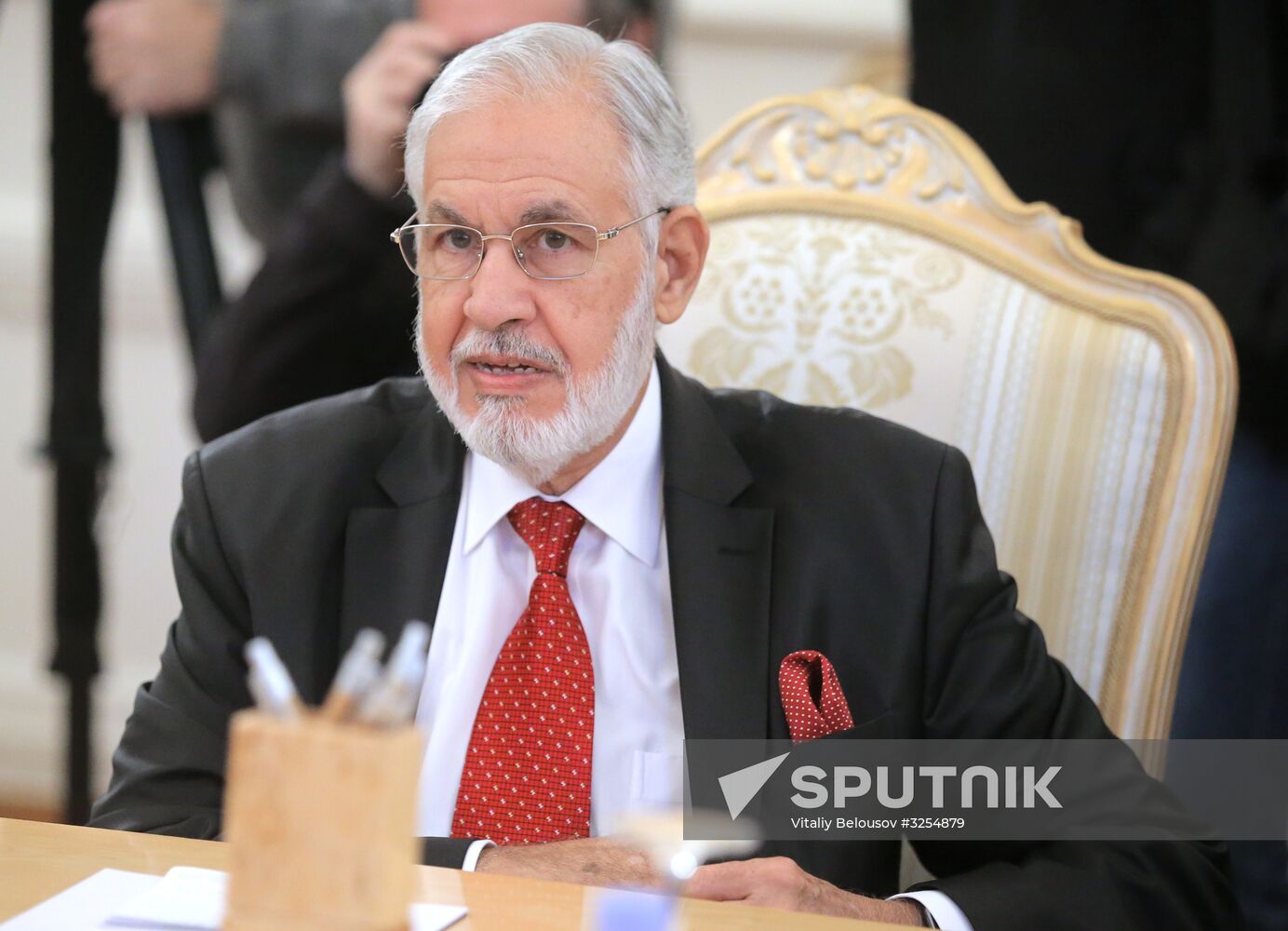 Russian Foreign Minister Sergei Lavrov meets with Libyan Foreign Minister Mohamed Taha Siala