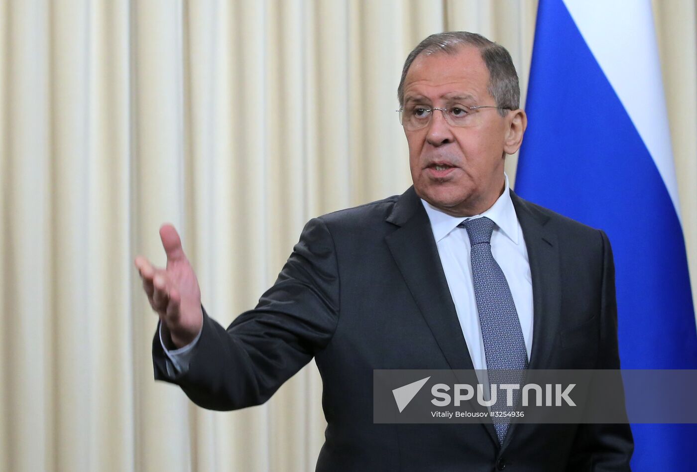 Russian Foreign Minister Sergei Lavrov meets with Libyan Foreign Minister Mohamed Taha Siala