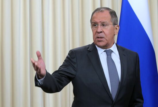 Russian Foreign Minister Sergei Lavrov meets with Libyan Foreign Minister Mohamed Taha Siala