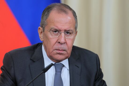Russian Foreign Minister Sergei Lavrov meets with Libyan Foreign Minister Mohamed Taha Siala