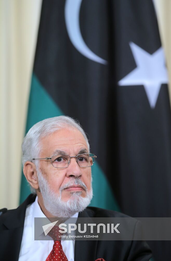 Russian Foreign Minister Sergei Lavrov meets with Libyan Foreign Minister Mohamed Taha Siala
