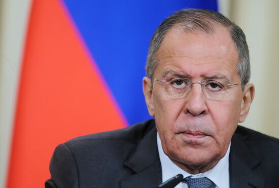 Russian Foreign Minister Sergei Lavrov meets with Libyan Foreign Minister Mohamed Taha Siala