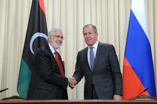 Russian Foreign Minister Sergei Lavrov meets with Libyan Foreign Minister Mohamed Taha Siala