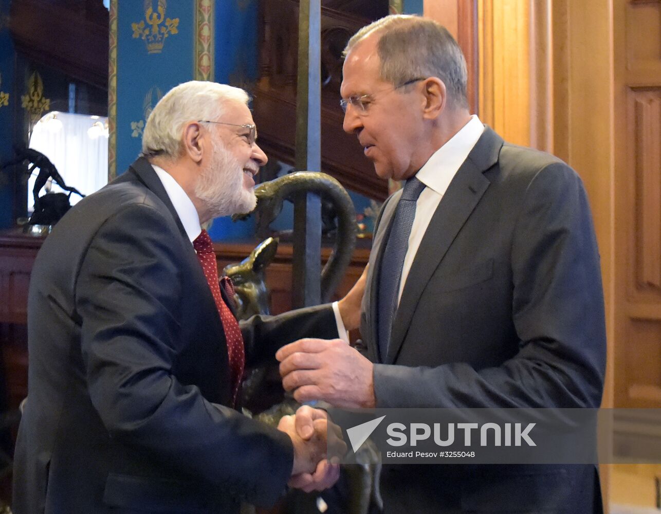Russian Foreign Minister Sergei Lavrov meets with Libyan Foreign Minister Mohamed Taha Siala