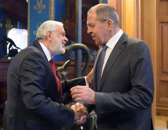 Russian Foreign Minister Sergei Lavrov meets with Libyan Foreign Minister Mohamed Taha Siala