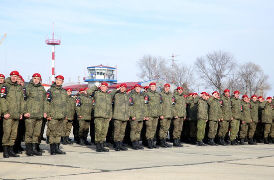 Military police battalion comes back to Makhachkala from Syria