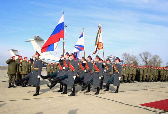 Military police battalion comes back to Makhachkala from Syria