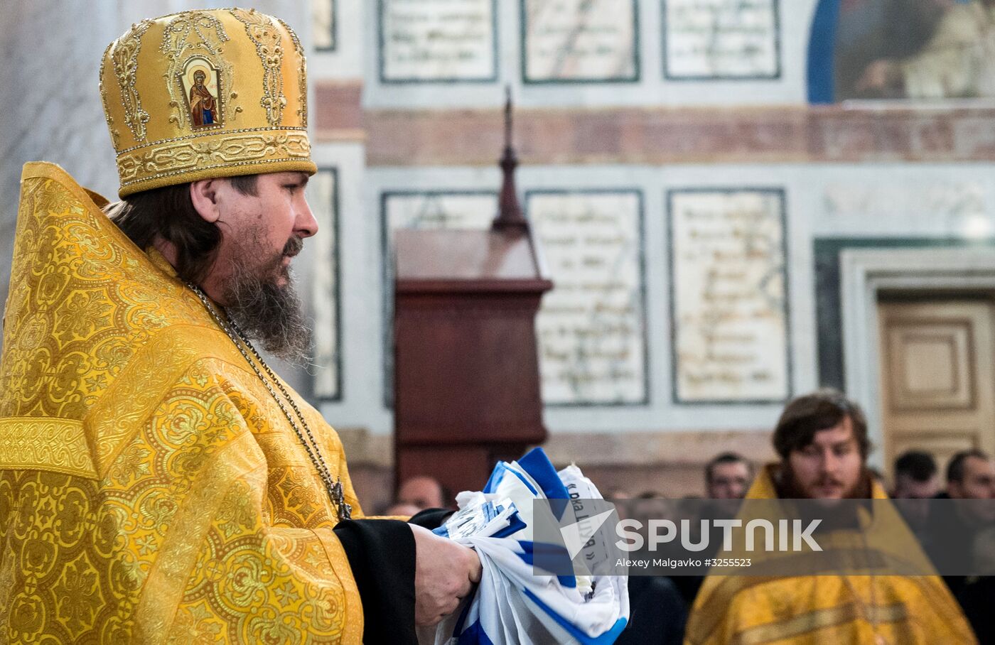 Blessing St. Andrew's flags for Black Sea Fleet vessels in Sevastopol