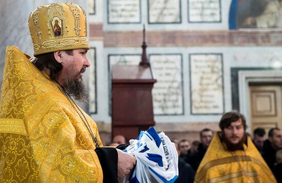 Blessing St. Andrew's flags for Black Sea Fleet vessels in Sevastopol