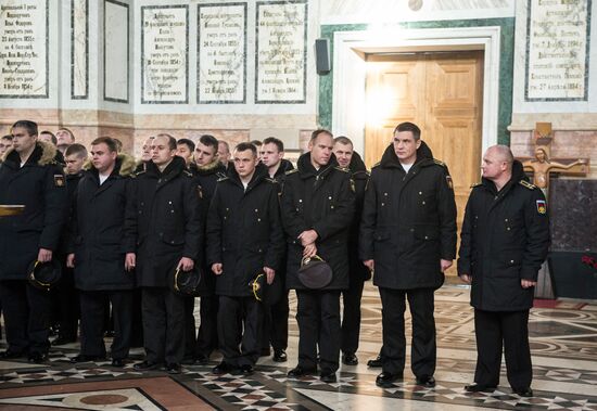 Blessing St. Andrew's flags for Black Sea Fleet vessels in Sevastopol
