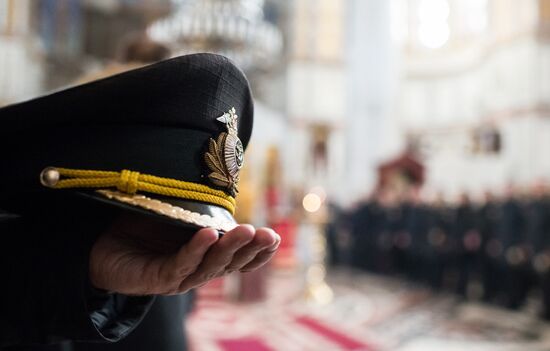 Blessing St. Andrew's flags for Black Sea Fleet vessels in Sevastopol