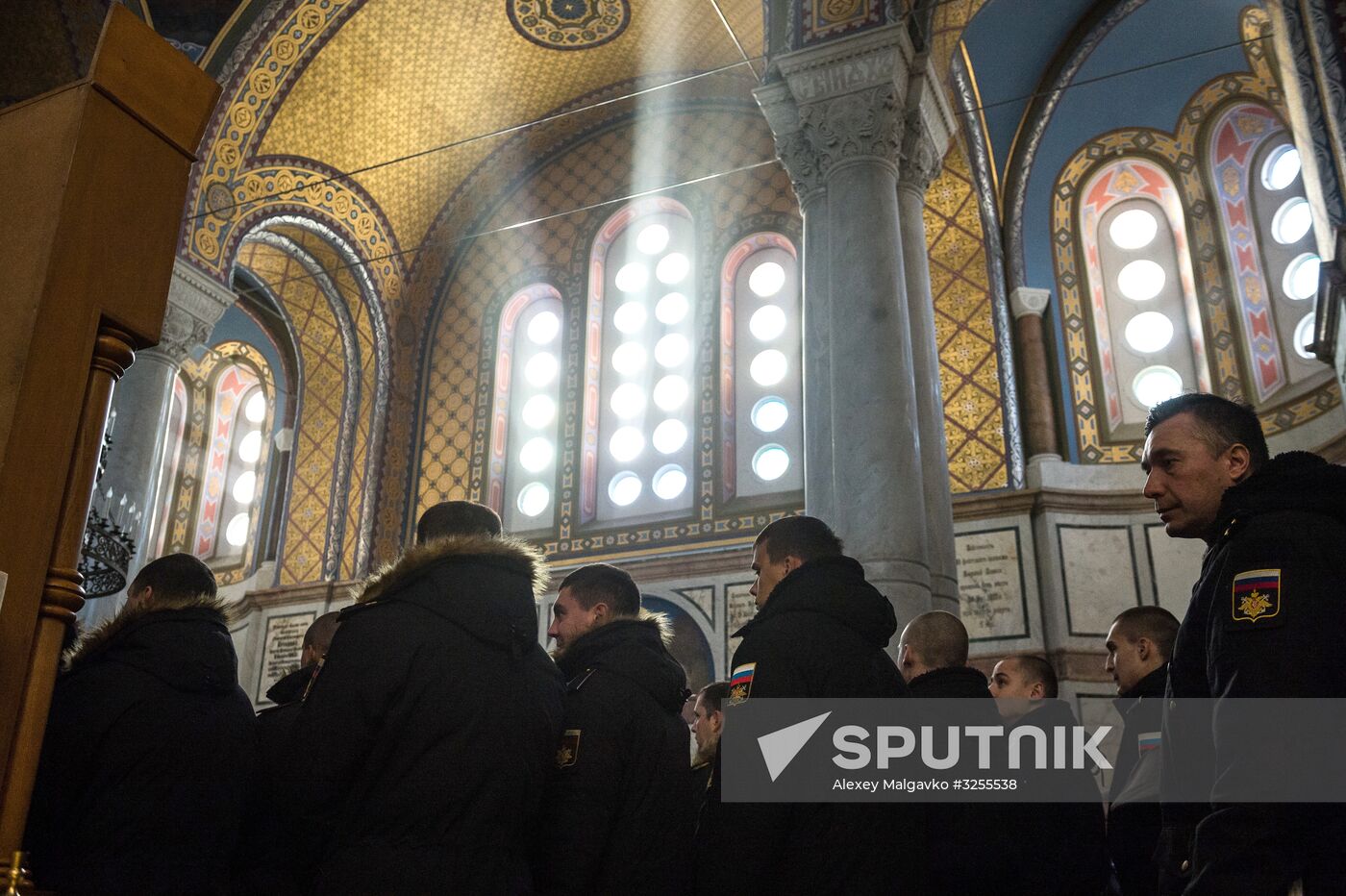 Blessing St. Andrew's flags for Black Sea Fleet vessels in Sevastopol