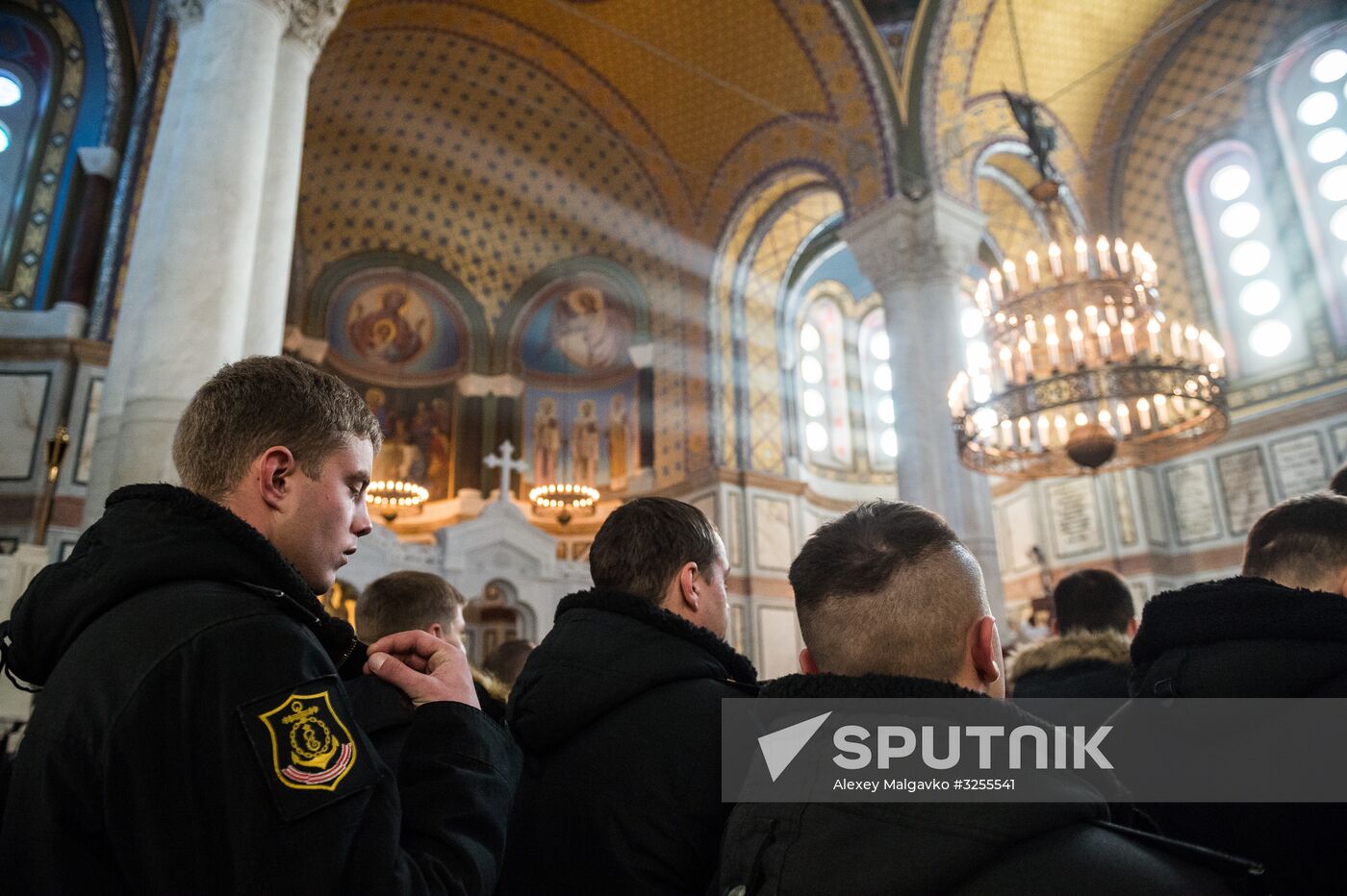 Blessing St. Andrew's flags for Black Sea Fleet vessels in Sevastopol