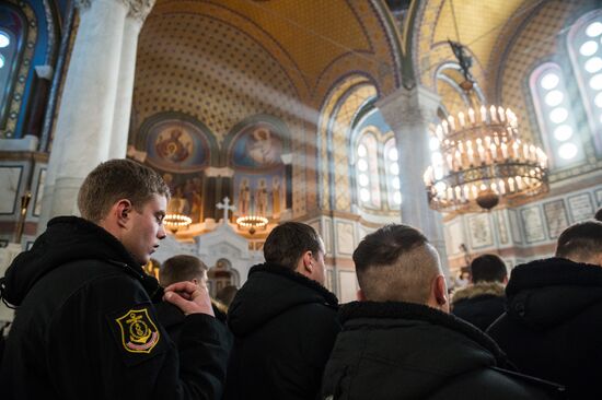 Blessing St. Andrew's flags for Black Sea Fleet vessels in Sevastopol