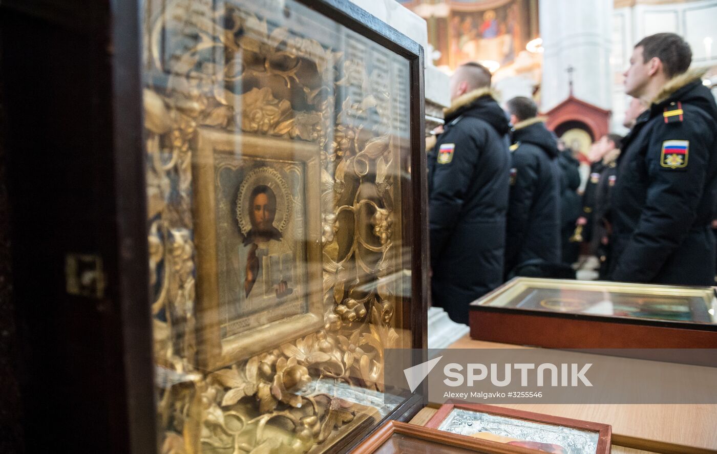 Blessing St. Andrew's flags for Black Sea Fleet vessels in Sevastopol