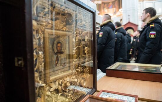 Blessing St. Andrew's flags for Black Sea Fleet vessels in Sevastopol