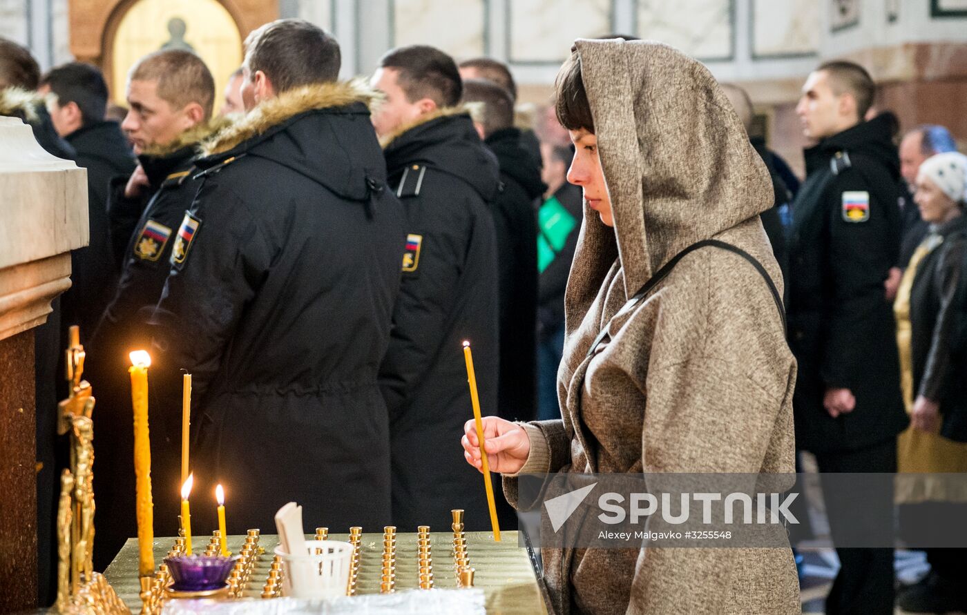 Blessing St. Andrew's flags for Black Sea Fleet vessels in Sevastopol