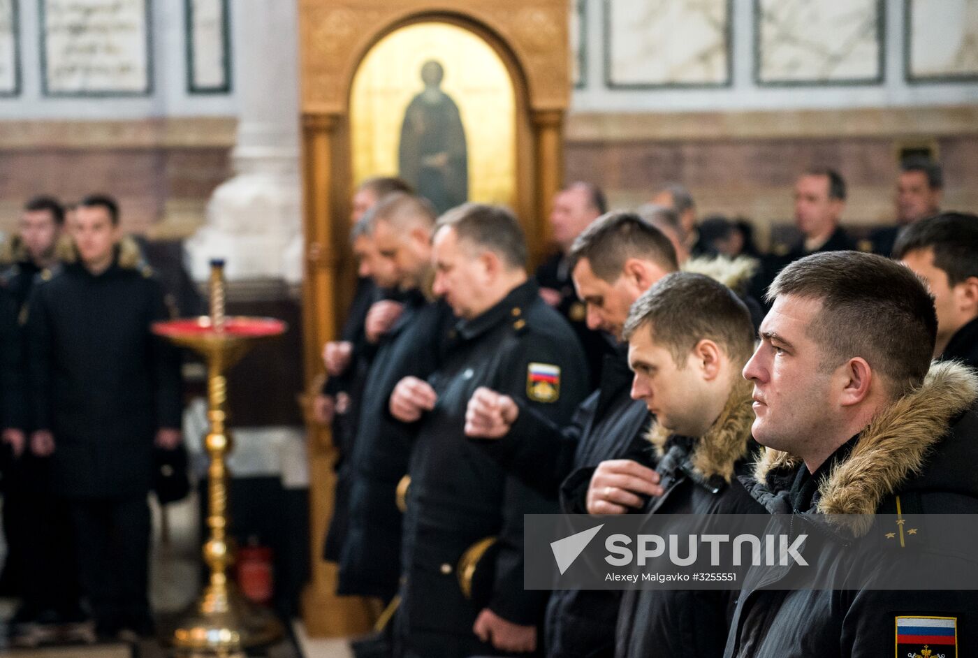 Blessing St. Andrew's flags for Black Sea Fleet vessels in Sevastopol