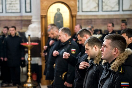 Blessing St. Andrew's flags for Black Sea Fleet vessels in Sevastopol