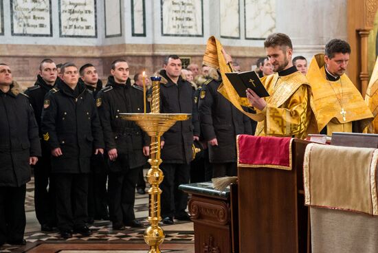 Blessing St. Andrew's flags for Black Sea Fleet vessels in Sevastopol