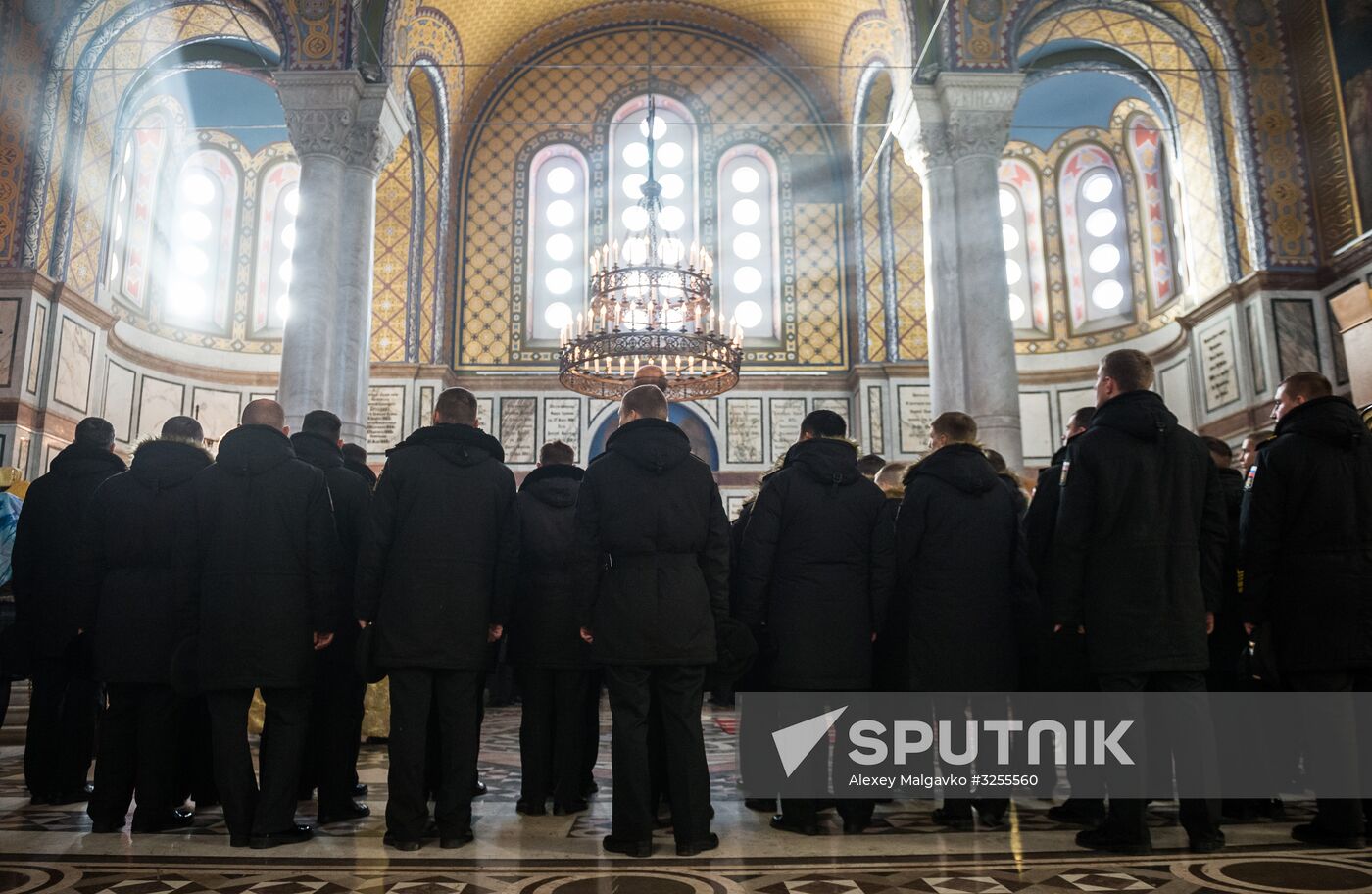 Blessing St. Andrew's flags for Black Sea Fleet vessels in Sevastopol