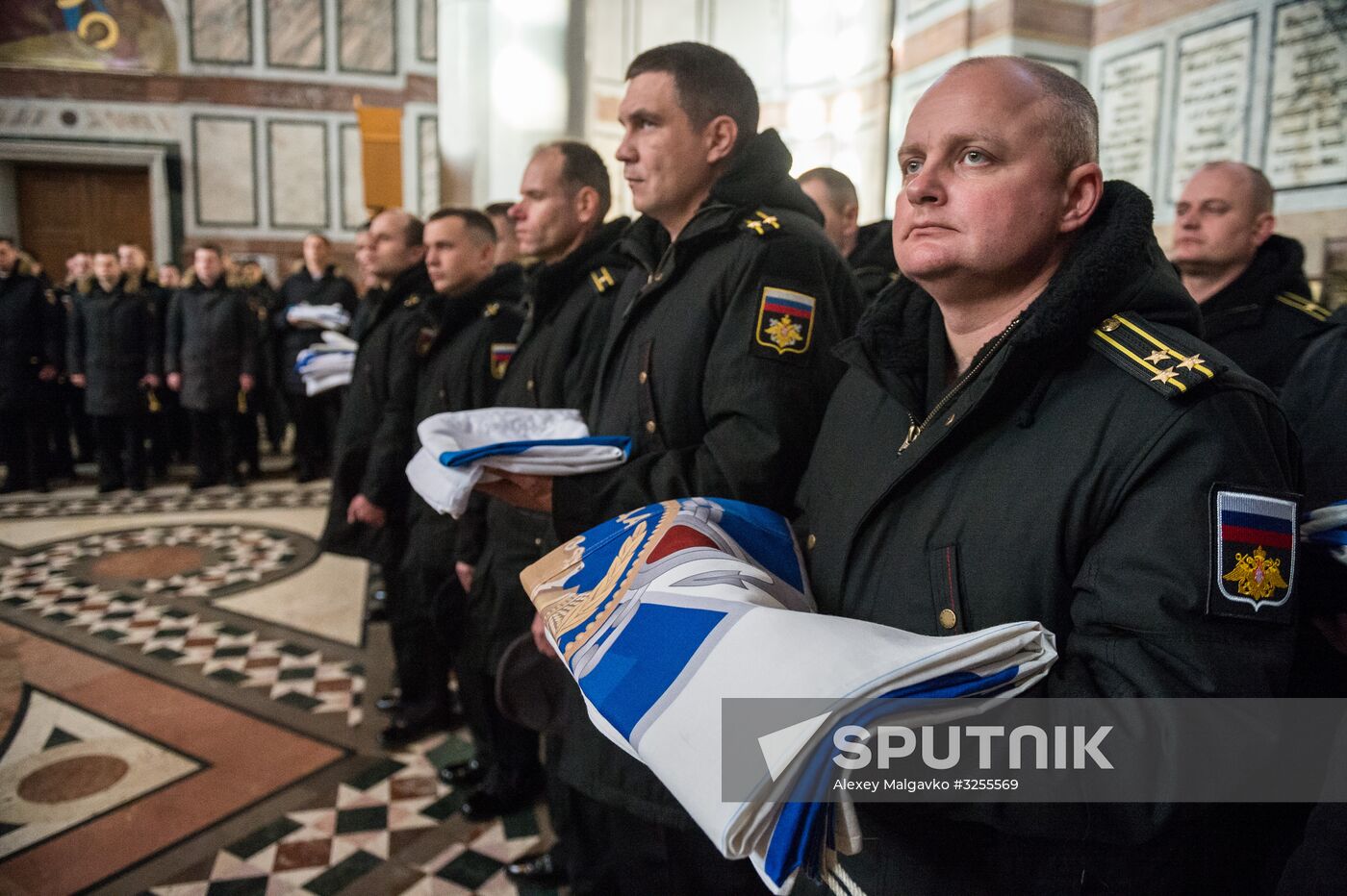 Blessing St. Andrew's flags for Black Sea Fleet vessels in Sevastopol