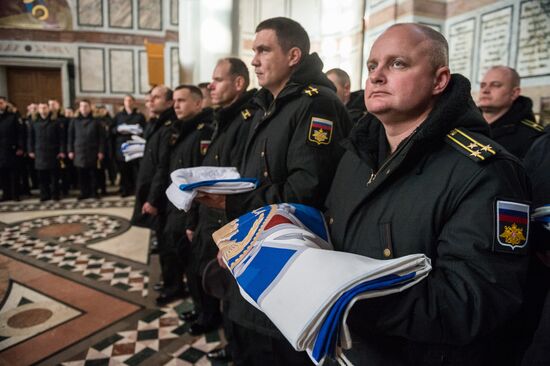 Blessing St. Andrew's flags for Black Sea Fleet vessels in Sevastopol