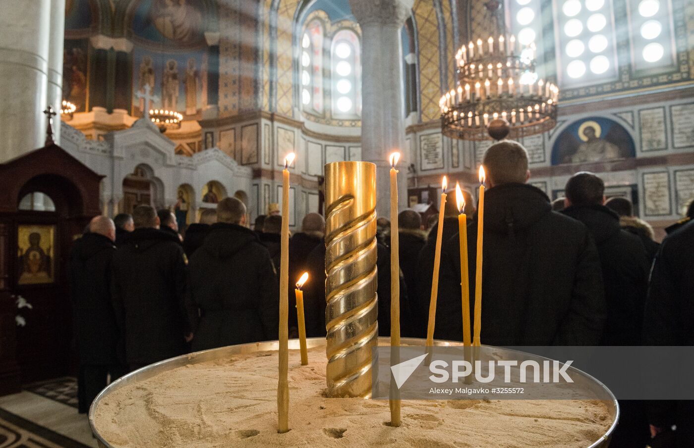 Blessing St. Andrew's flags for Black Sea Fleet vessels in Sevastopol