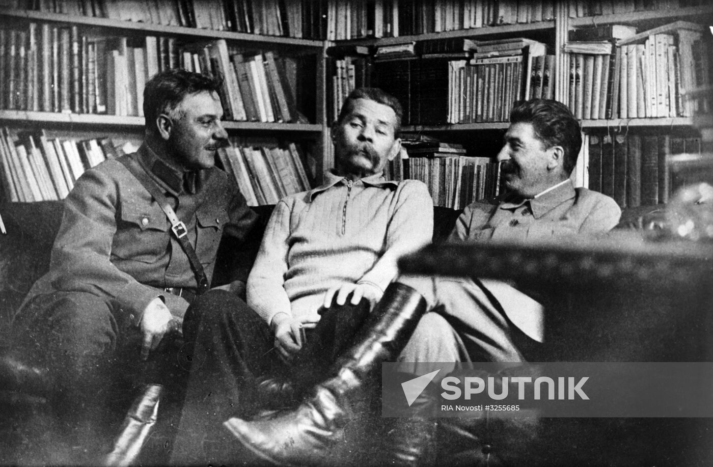 Kliment Voroshilov, Maxim Gorky and Joseph Stalin