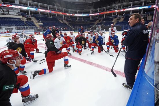 Ice Hockey. Channel One Cup. Russia's training session
