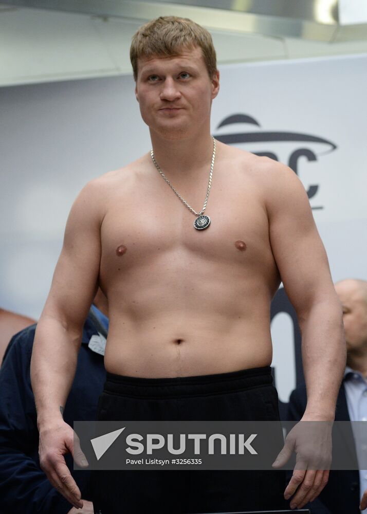 Boxing. Weighing ceremony of Alexander Povetkin and Christian Hammer