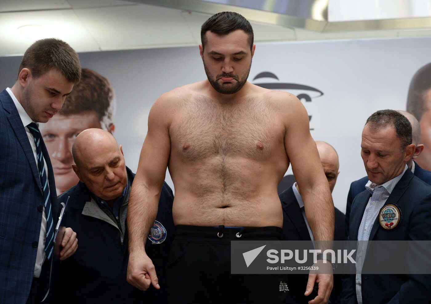 Boxing. Weighing ceremony of Alexander Povetkin and Christian Hammer