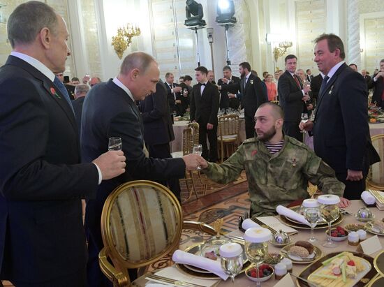 President Putin attends reception to mark Heroes of the Fatherland Day