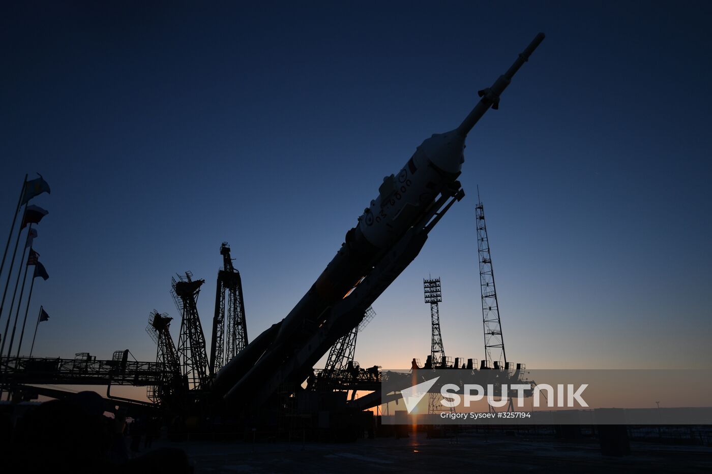 Transportration of Soyuz-FG carrier rocket with Soyuz MS-07 spacecraft to launch pad