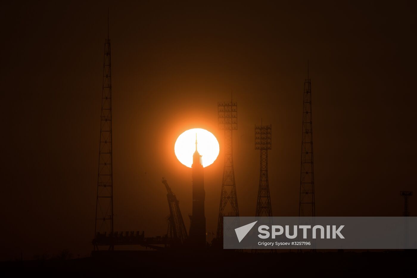 Transportration of Soyuz-FG carrier rocket with Soyuz MS-07 spacecraft to launch pad