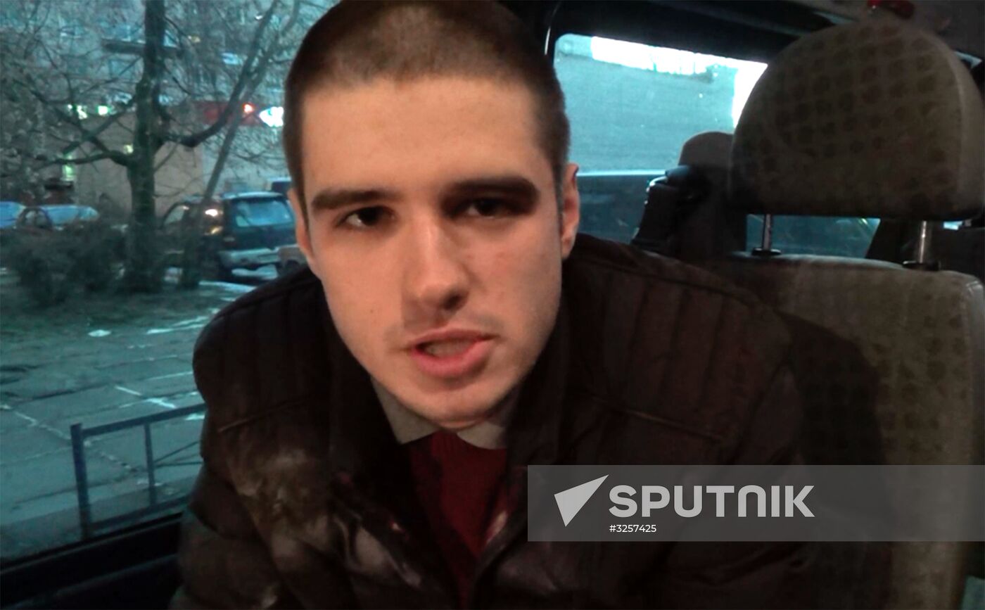 One of the detained terror suspects. A freeze-frame shot from a video granted by the Federal Security Service. This is a handout provided by a third party. Editorial use only. Archiving, commercial use or advertising are prohibited. Location: Russia, St. Petersburg. Russian Federal Security Service prevents terrorist attack in St. Petersburg