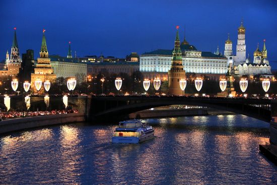 New Year's lights in Moscow