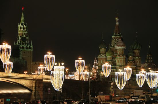 New Year's lights in Moscow