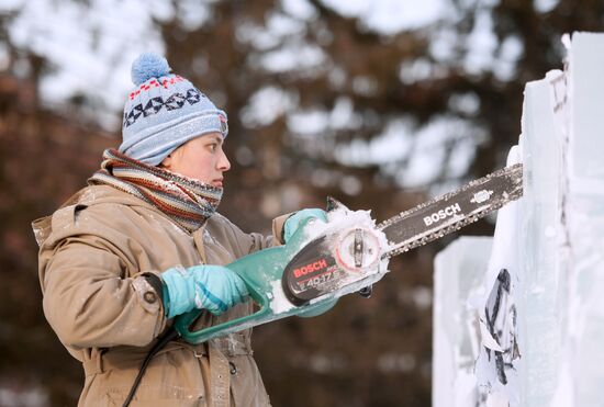 Ice city in Tomsk