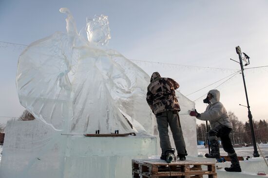 Ice city in Tomsk
