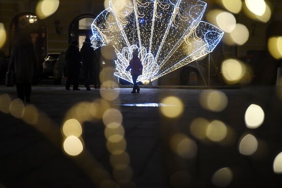 New Year's lights in Moscow
